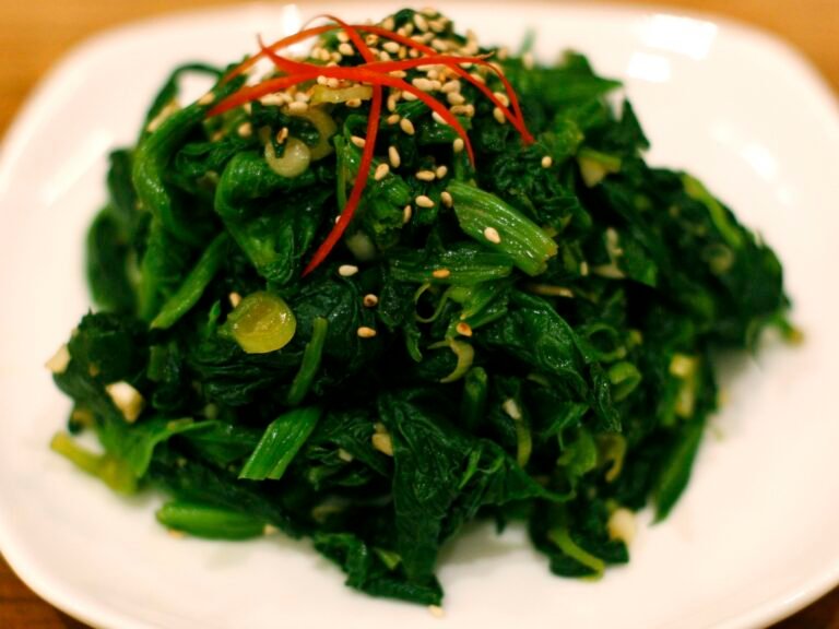 Korean side dishes spinach